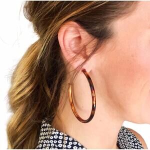 NEW SHEILA FAJL women's everyone's favorite burnished large hoops in burnished g